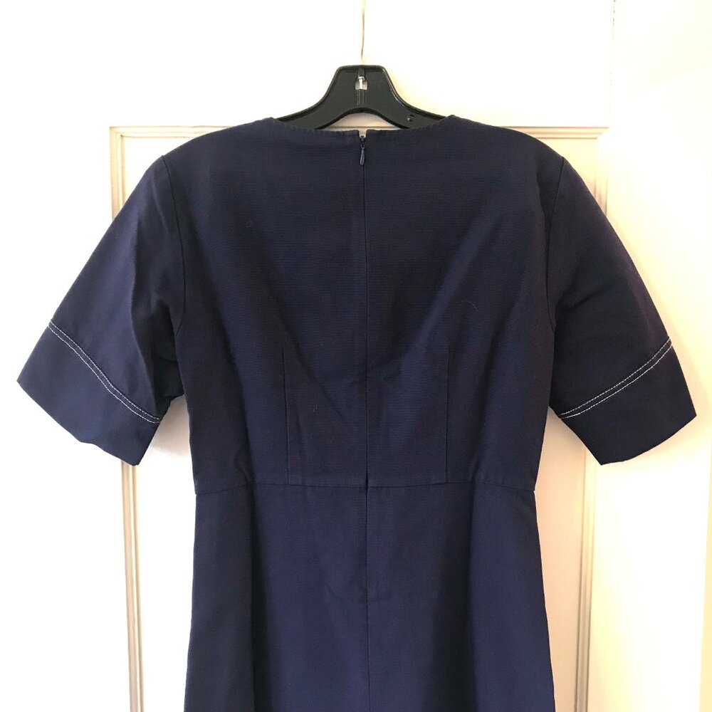& Other Stories | Navy Cotton Lace-Up Dress 6 - Picture 5 of 9